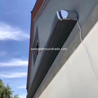 Outdoor Sunshade Retractable Awning With Motor Control And LED Lights / Full Cassette Awning