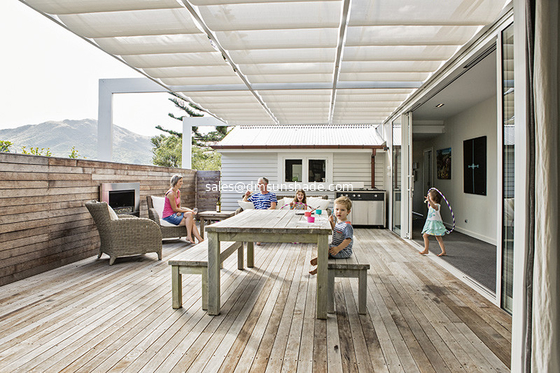 Outdoor Manual Sliding Wave Canopy Sunshade Sail Shade UV Protection Shading Car Parking Carports Hdpe/sunshade Sail/acr