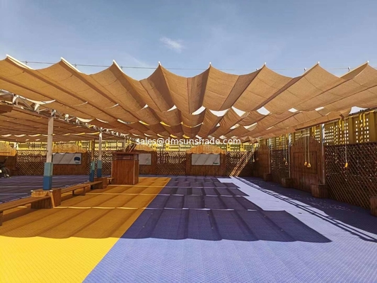 Outdoor Manual Sliding Wave Canopy Sunshade Sail Shade UV Protection Shading Car Parking Carports Hdpe/sunshade Sail/acr