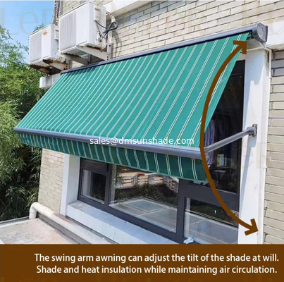 Outdoor Vertical Drop Arm Retractable Awning For Window Sunshade Heavy Duty Drop Arm Retractable Awnings