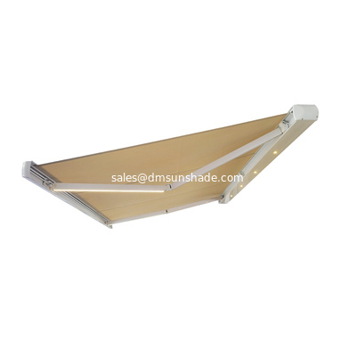 Outdoor Sunshade Retractable Awning With Motor Control And LED Lights / Full Cassette Awning