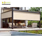 Motorized Retractable Window Awnings Outdoor Sunscreen Roller Blinds Fabric UV Protection