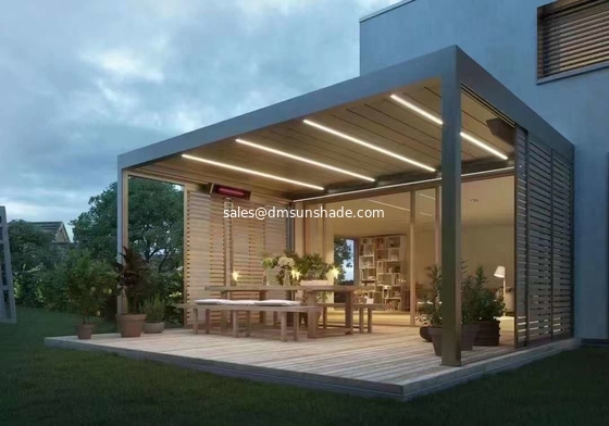 Εξωτερική βεράντα κήπου Gazebo δημοφιλείς κινητήρες αλουμινίου blinds Pergola