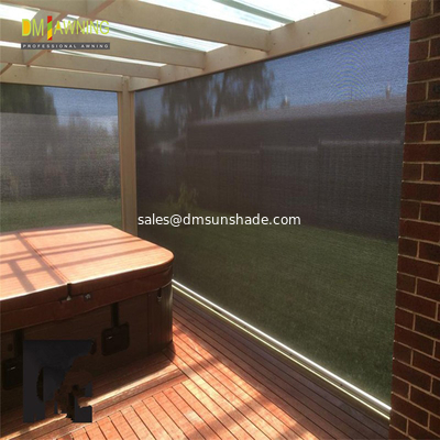 Motorized Retractable Window Awnings Outdoor Sunscreen Roller Blinds Fabric UV Protection